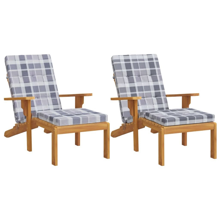 Perne scaun de terasă, 2 buc, gri, carouri, textil Oxford - WALTI WALTI