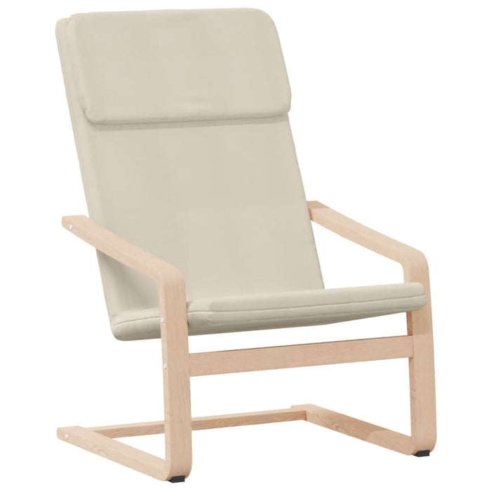 Scaun de relaxare cu taburet, crem, textil - WALTI WALTI