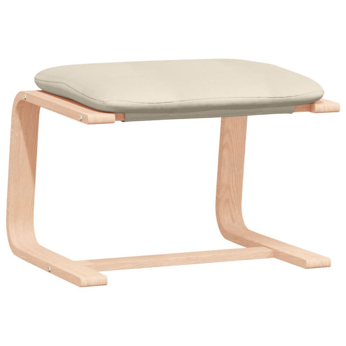 Scaun de relaxare cu taburet, crem, textil - WALTI WALTI