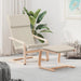 Scaun de relaxare cu taburet, crem, textil - WALTI WALTI