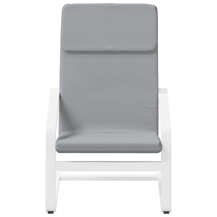 Scaun de relaxare cu taburet, gri deschis, textil - WALTI WALTI