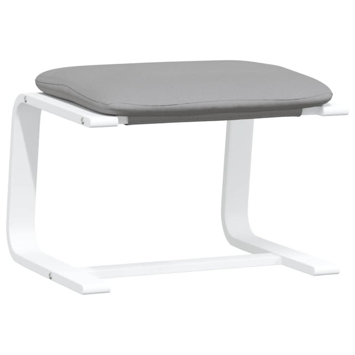 Scaun de relaxare cu taburet, gri deschis, textil - WALTI WALTI