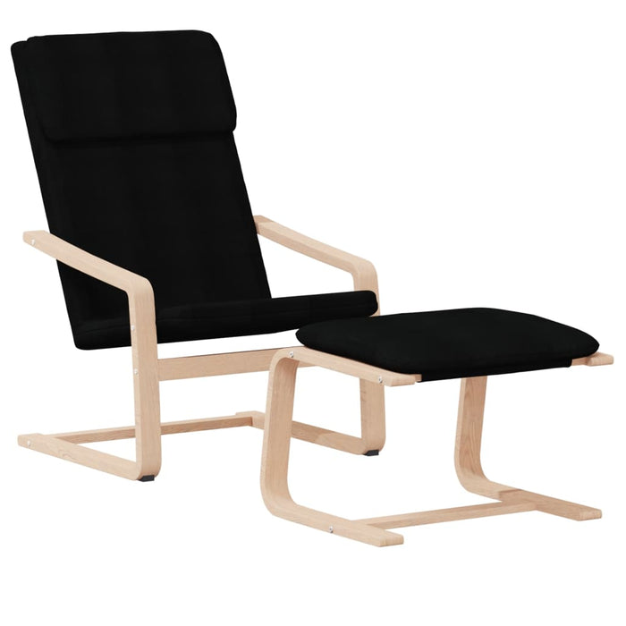 Scaun de relaxare cu taburet, negru, textil - WALTI WALTI