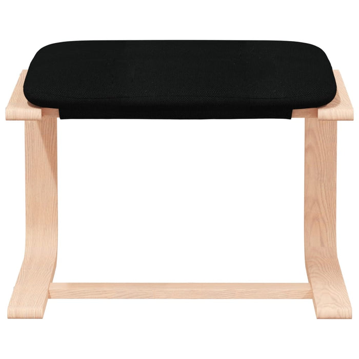 Scaun de relaxare cu taburet, negru, textil - WALTI WALTI