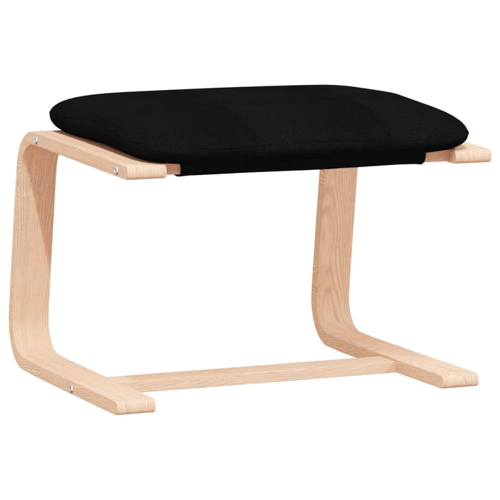 Scaun de relaxare cu taburet, negru, textil - WALTI WALTI