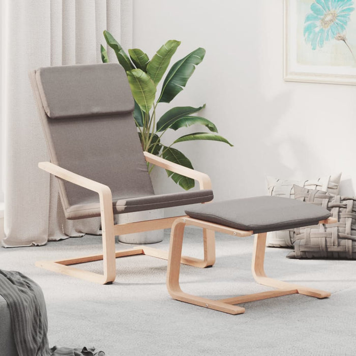 Scaun de relaxare cu taburet, gri taupe, textil - WALTI WALTI
