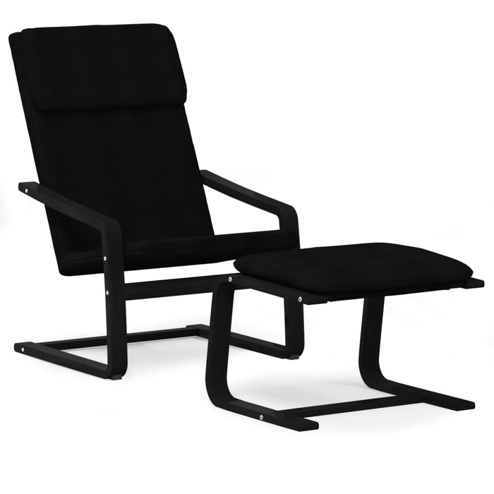 Scaun de relaxare cu taburet, negru, textil - WALTI WALTI