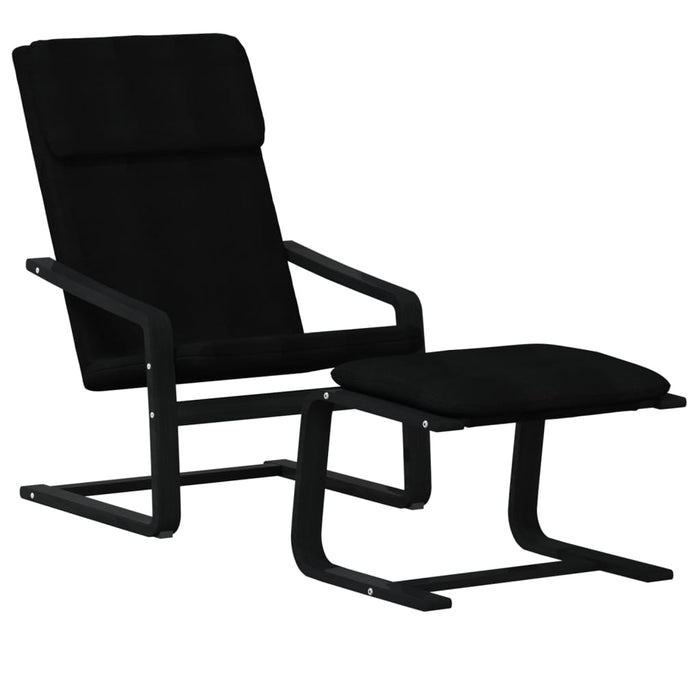 Scaun de relaxare cu taburet, negru, textil - WALTI WALTI