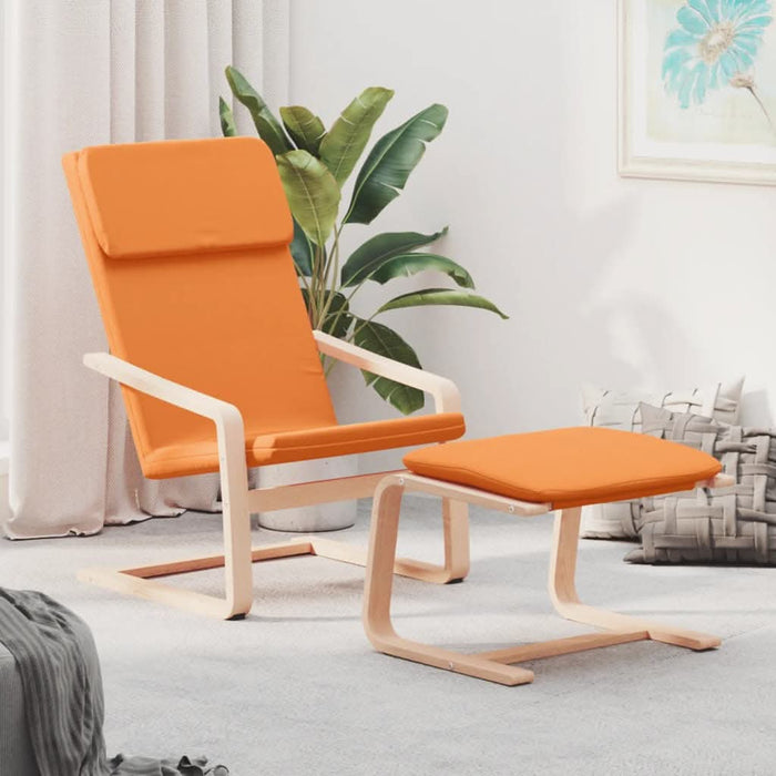 Scaun de relaxare cu taburet, galben închis, material textil - WALTI WALTI