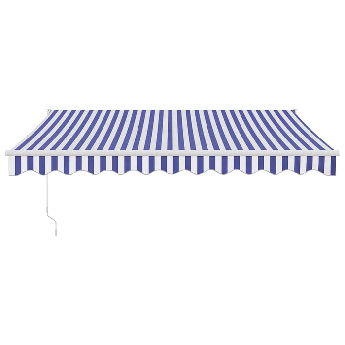 Copertină retractabilă albastru/alb, 3x2,5 m, textil/aluminiu - WALTI WALTI