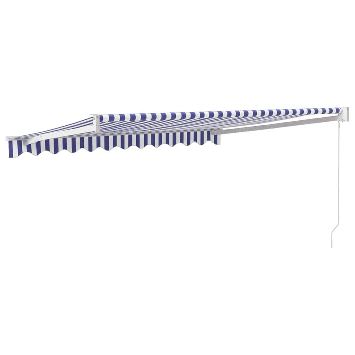 Copertină retractabilă albastru/alb, 3x2,5 m, textil/aluminiu - WALTI WALTI