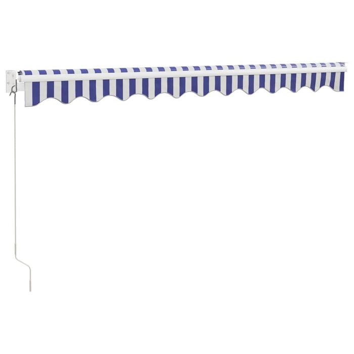 Copertină retractabilă albastru/alb, 3x2,5 m, textil/aluminiu - WALTI WALTI