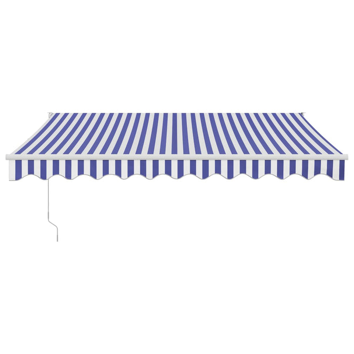 Copertină retractabilă albastru/alb, 3,5x2,5 m, textil/aluminiu - WALTI WALTI