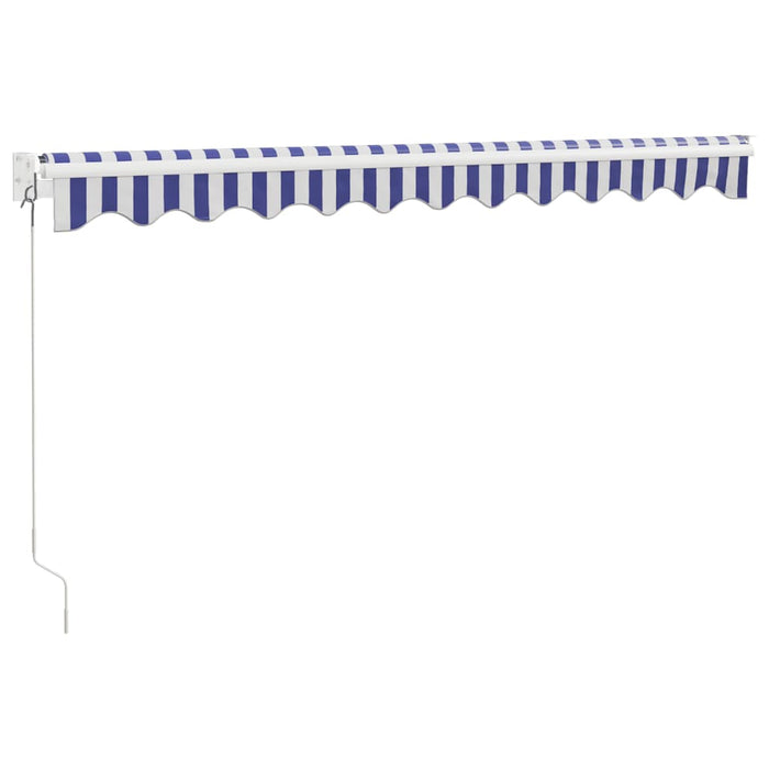 Copertină retractabilă albastru/alb, 3,5x2,5 m, textil/aluminiu - WALTI WALTI