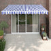 Copertină retractabilă albastru/alb, 3,5x2,5 m, textil/aluminiu - WALTI WALTI