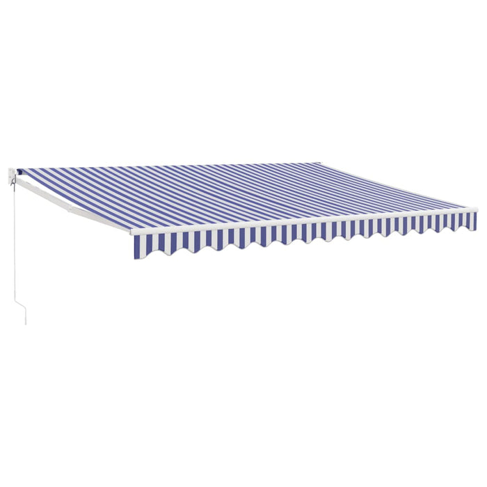 Copertină retractabilă albastru/alb, 4x3 m, textil/aluminiu - WALTI WALTI