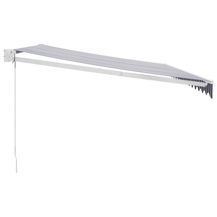 Copertină retractabilă albastru/alb, 4x3 m, textil/aluminiu - WALTI WALTI