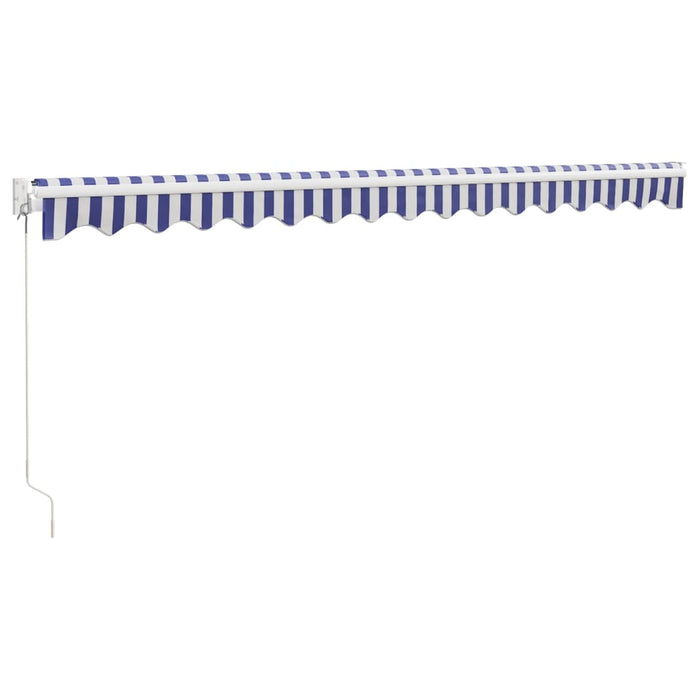 Copertină retractabilă albastru/alb, 4x3 m, textil/aluminiu - WALTI WALTI