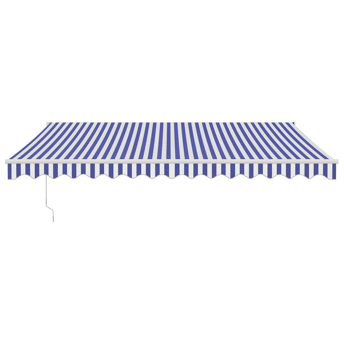 Copertină retractabilă albastru/alb, 4,5x3 m, textil/aluminiu - WALTI WALTI