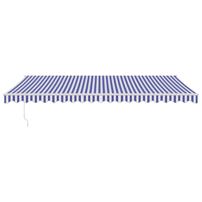 Copertină retractabilă albastru/alb, 5x3 m, textil/aluminiu WALTI