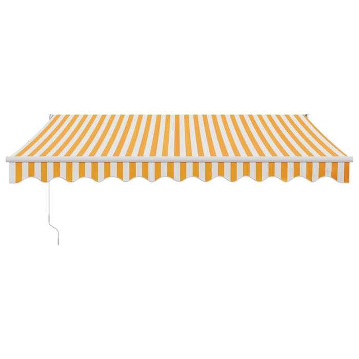 Copertină retractabilă, galben/alb, 3,5x2,5 m, textil/aluminiu - WALTI WALTI