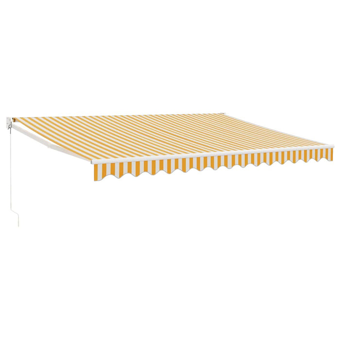 Copertină retractabilă galben și alb, 4x3 m, textil și aluminiu - WALTI WALTI