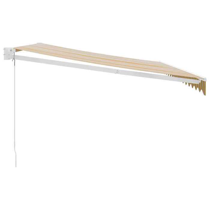 Copertină retractabilă galben și alb, 4x3 m, textil și aluminiu - WALTI WALTI
