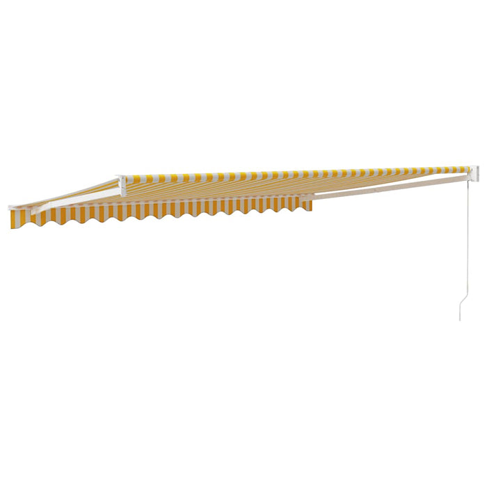 Copertină retractabilă galben și alb, 4x3 m, textil și aluminiu - WALTI WALTI