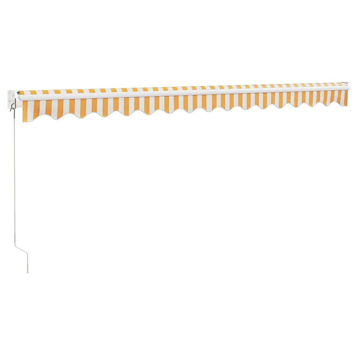 Copertină retractabilă galben și alb, 4x3 m, textil și aluminiu - WALTI WALTI