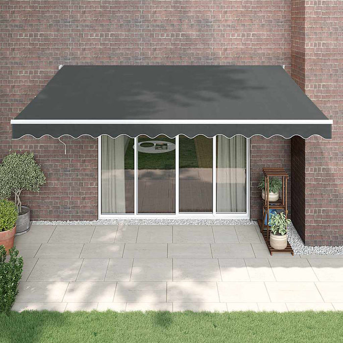 Copertină retractabilă, antracit, 4,5x3 m, textil și aluminiu WALTI