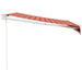 Copertină retractabilă portocaliu/maro 3,5x2,5m textil/aluminiu - WALTI WALTI