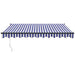 Copertină retractabilă albastru/alb, 3x2,5 m, textil/aluminiu - WALTI WALTI