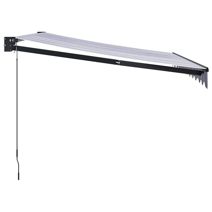 Copertină retractabilă albastru/alb, 3x2,5 m, textil/aluminiu - WALTI WALTI