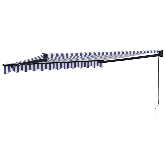 Copertină retractabilă albastru/alb, 3x2,5 m, textil/aluminiu - WALTI WALTI