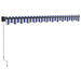 Copertină retractabilă albastru/alb, 3x2,5 m, textil/aluminiu - WALTI WALTI