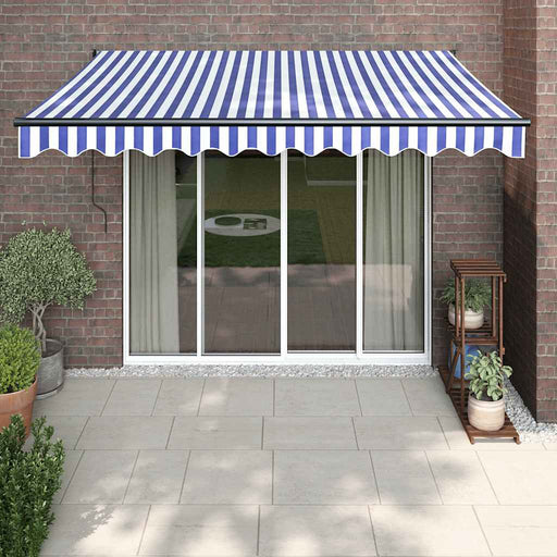 Copertină retractabilă albastru/alb, 3x2,5 m, textil/aluminiu - WALTI WALTI