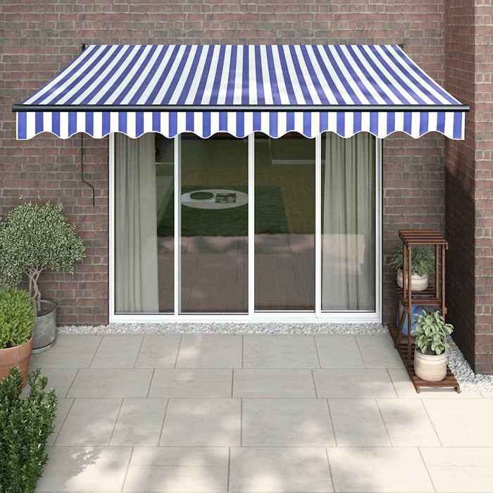 Copertină retractabilă albastru/alb, 3x2,5 m, textil/aluminiu - WALTI WALTI