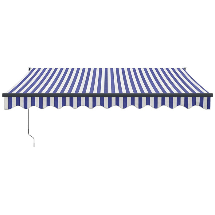 Copertină retractabilă albastru/alb, 3,5x2,5 m, textil/aluminiu WALTI