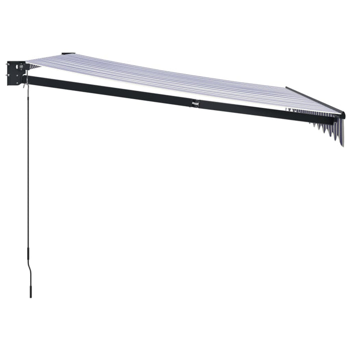 Copertină retractabilă albastru/alb, 3,5x2,5 m, textil/aluminiu WALTI