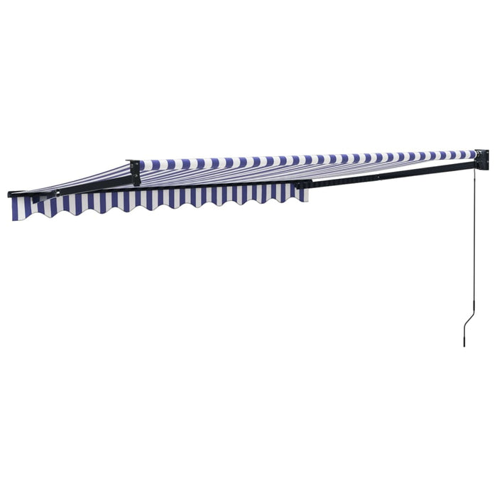 Copertină retractabilă albastru/alb, 3,5x2,5 m, textil/aluminiu WALTI