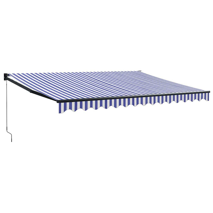 Copertină retractabilă albastru/alb, 4x3 m, textil/aluminiu WALTI