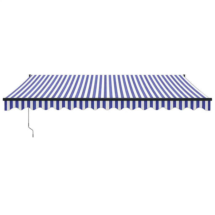Copertină retractabilă albastru/alb, 4x3 m, textil/aluminiu WALTI