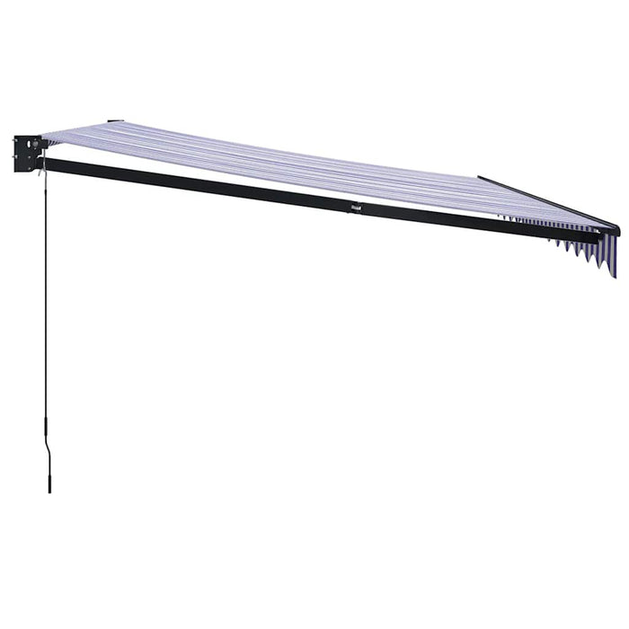 Copertină retractabilă albastru/alb, 4x3 m, textil/aluminiu WALTI