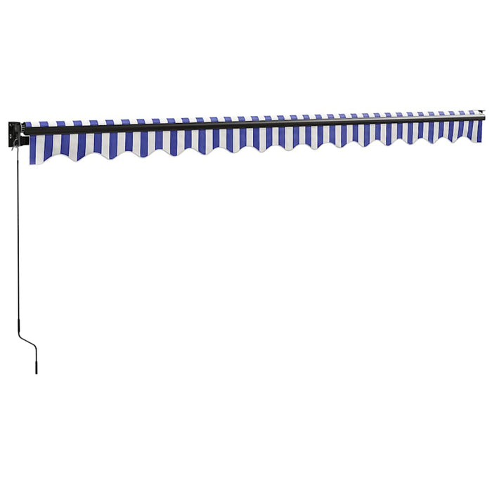 Copertină retractabilă albastru/alb, 4x3 m, textil/aluminiu WALTI