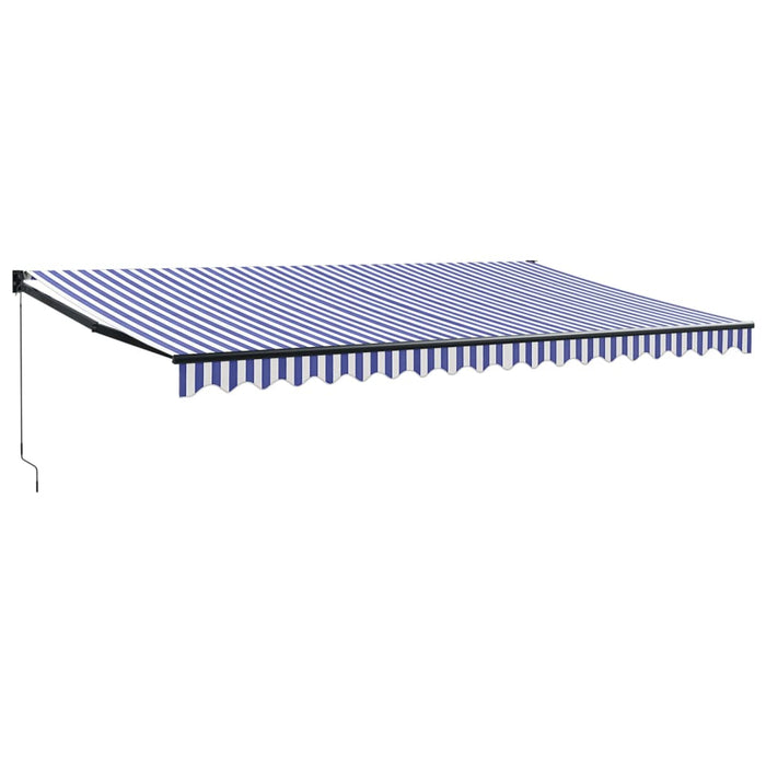 Copertină retractabilă albastru/alb, 5x3 m, textil/aluminiu - WALTI WALTI