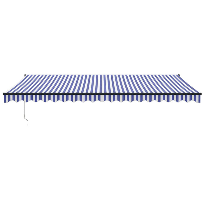 Copertină retractabilă albastru/alb, 5x3 m, textil/aluminiu - WALTI WALTI