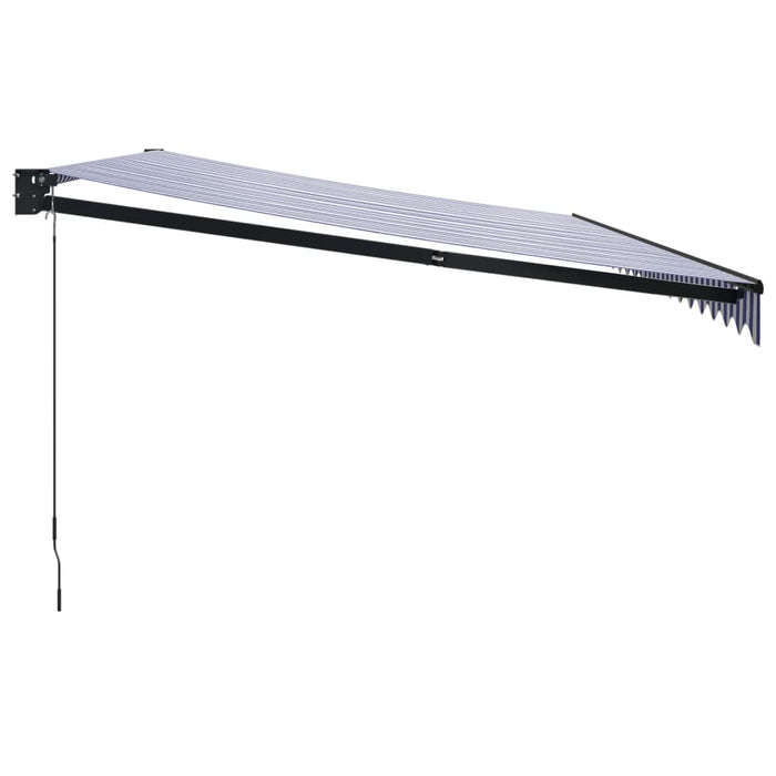 Copertină retractabilă albastru/alb, 5x3 m, textil/aluminiu - WALTI WALTI