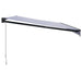 Copertină retractabilă albastru/alb, 5x3 m, textil/aluminiu - WALTI WALTI