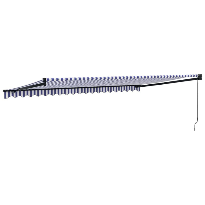 Copertină retractabilă albastru/alb, 5x3 m, textil/aluminiu - WALTI WALTI