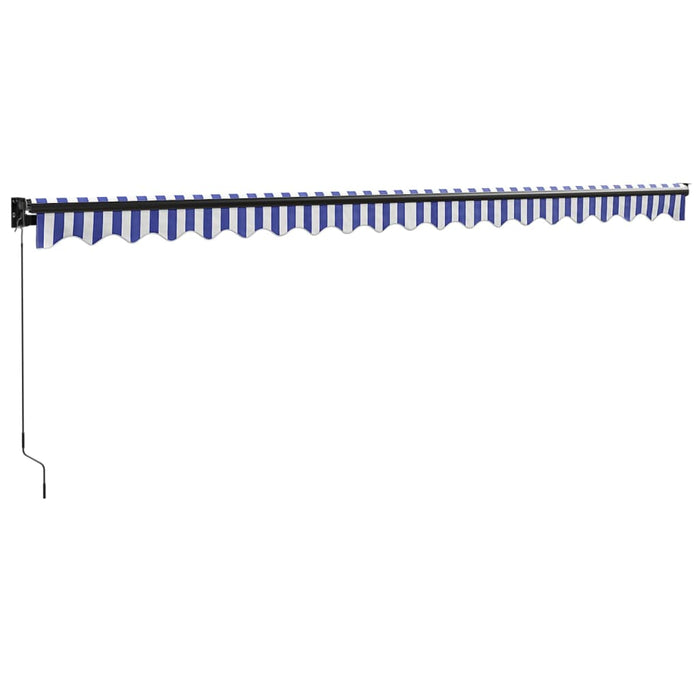 Copertină retractabilă albastru/alb, 5x3 m, textil/aluminiu - WALTI WALTI